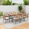 9-Piece Outdoor Dining Set with Natural Acacia Wood Table & Cushioned Chairs